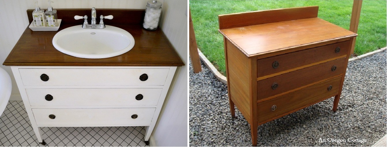 Turn Your Dresser Into A Bathroom Vanity